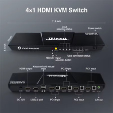 KVM Switch HDMI 4 Port Box USB HDMI Switches for 4 Computers Cables Included picture