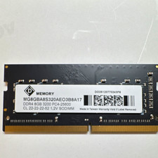 D MEMORY 8GB DDR4-3200 PC4-25600 260-Pin SO-DIMM RAM MG8GBA8S320AEO3B8A17 picture