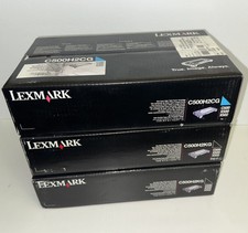New Lot 2x Toner Lexmark C 500 0C500H2KG Ink Cartridges BLACK 1X Cyan C500H2CG picture
