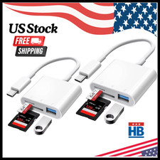 2 Pcs USB C to SD Card Reader, 3-in-1 Micro SD TF Memory Type-C Adapter picture