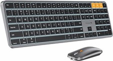 ProtoArc Backlit Bluetooth Keyboard & Mouse for Mac KM100-A Full Size Wireless picture