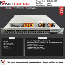 Juniper EX3400-48P  GbE Switch 48 Port  PoE+ picture