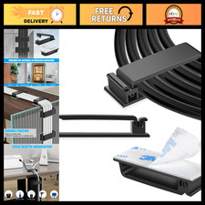 100 PCS Self-Adhesive Cable Clips - Black Wire Management Organizer for Desk, Wa picture