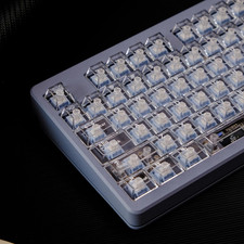 114 Keys Clear Keycaps PC Cherry Profile White Transparent Keycaps Set picture