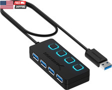 4-Port USB 3.0 Hub w/ 2 ft Cable, Individual LED Power Switches & Fast Data Tran picture