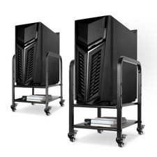 2-Tier CPU Holder Cart Under Desk Computer Tower Stand Mobile PC Tower Stand picture