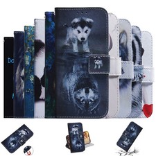 Wolf Dog Tiger Flower Wallet Cover Case for OPPO A16 A59 A17 A58 A15 A54 A9 A38 picture