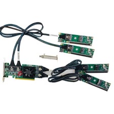 PLX8749 Expansion Card 4*SFF-8654 8I PCI-E X16 + 4*Baseplate 4*Cable X8X8X8X8 US picture