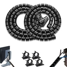 Fanoshon PC Cable Management Sleeve Tube Desk Cord Organizer 2 PCS Black, 7/8... picture