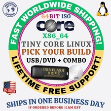 TinyCore Linux OS ISO ALL VERSIONS 64BIT USB-DVD, LIVE-FULL BOOT, MAC PC picture