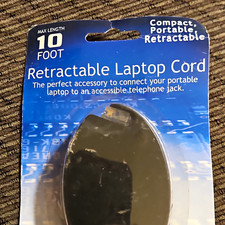Retractable Portable RJ-11 Phone/DSL Cable, 10 ft, Black, Male to Male picture