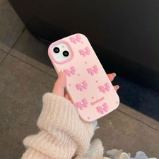 Luxury 3D Cute Soft Silicone Bow Tie Cover Case For 16 15 14 13 12 Pro Max 11 picture