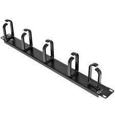 StarTech.com 19” Server Rack Cable Management Panel w/ D-Ring Hooks 1U, Black  picture