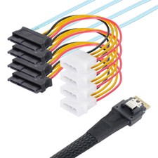 Cablecy Raid Cable 4 SAS 29pin SFF-8654 Slimline SAS 4.0 SFF-8654 4i 38pin Host picture