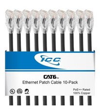 ICC ICPCSW03BK Cat6 Patch Cord Black 3' - 10 pack (iccicpcsw03bk) picture