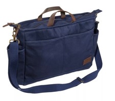 LL Bean Stonington Daily Carry Work Bag in Navy 100%  Cotton Canvas *Excellent picture