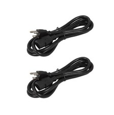 2 pack 6 ft Computer AC Power Cable 18 AWG foot Cord PSU Supply 3 prong picture