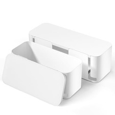 Durable XL+M White Cable Organizer - Stylish & Child-Proof for Home & Office picture