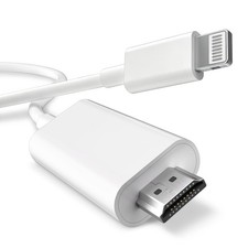 10FT Lightning to HDMI Adapter Cable for iPhone iPad 1080P 60Hz MFi White picture
