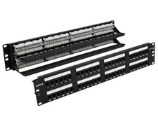 2U 48 Port CAT6 Patch Panel 19 Inch Rack Mount Universal RJ45 Ethernet picture