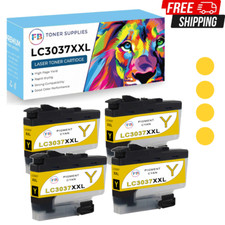 4 pk Yellow Ink Cartridge for Brother LC3037 LC-3037XXL for MFC-J5845DW MFC-J594 picture