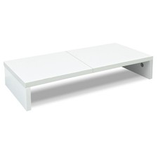 20 inch White Monitor Stand Riser, Wood Desktop Computer Stand picture