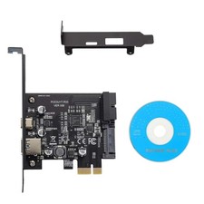 PCI-E 1X to USB3.2 Gen1 5Gbps 2 Ports(Type C+ Type A) Expansion Card W/ 19PIN picture