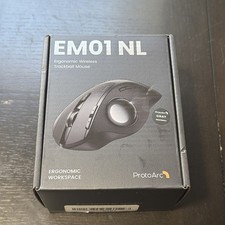ProtoArc EM01 NL Ergonomic Wireless Trackball Mouse Black - Multi Device picture