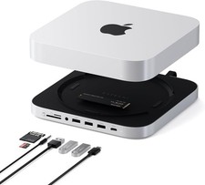 Mac Studio USB-C Hub Stand with NVMe SATA SSD Enclosure 7-in-1 Silver M1-M5 picture
