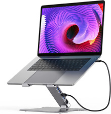 ORICO Adjustable Laptop Stand with 4 Port USB 3.0 Hub, Aluminum Computer Riser C picture