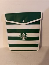 Starbucks 2022 Limited Edition Green Striped iPad Laptop Sleeve Pouch Case Bag picture