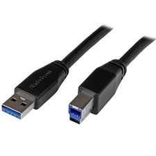 StarTech USB3SAB5M 5m 15 ft Active USB 3.0 USB-A to USB-B Cable - M/M - USB A to picture