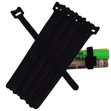 10x Hook + Loop Guitar PC Mic Cable Wire Cord Straps Ties Organizer Fastener BLK picture