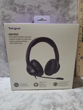 Targus AEH102 USB Wired Stereo Headset Black Plug & Play Soft Ear Pads Boom Mic picture