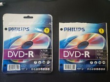 2x Philips Dvd- R 2 Pack Disc 4.7 GB 120 Min 1-16x Speed Brand New picture
