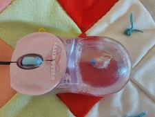 Hello Kitty Liquid Fill Computer Mouse Pink Lights Up Vintage Optical USB Works picture