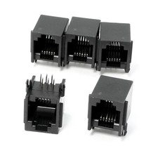 RJ12 6P6C Side Entry Modular Network Jacks Connectors 5 Pieces picture