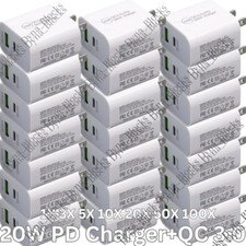 Lot 20W PD QC Fast Charger USB C Power Adapter Block For iPhone 14 13 12 15 XR 8 picture