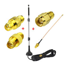 Universal Kit Dual Band WiFi 9dbi Booster 2.4/5Ghz Antenna RP-SMA &Adapter&Cable picture