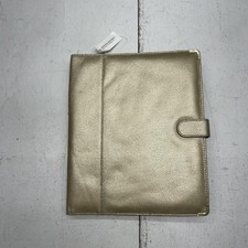 Banana Republic IPad Tablet Case Genuine Leather Gold Metallic Folio Cover picture