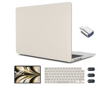 CISSOOK Compatible with MacBook Air 13.6 inch Beige Hard Shell Case (2022-2026) picture