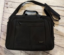 Samsonite Black Laptop Briefcase Business Bag Multi Compartment Shoulder Strap picture