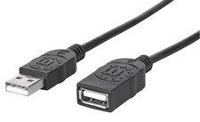 MANHATTAN 6-Feet Hi-Speed USB Device Cable A Male/A Female, Black (338653) picture