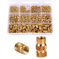 M2 M3 M4 M5 Threaded Inserts Kit,520Pcs Heat Set Knurled Nuts for 3D Printing Co picture