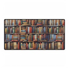 Cozy Bookshelf Desk Mat | Office Mat Book Lovers, Home Office Library Vibe picture