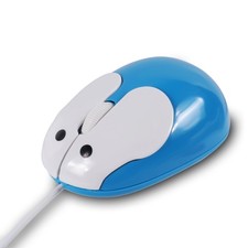 Cute Rabbit Shape USB Wired Mouse, 1200DPI, 3 Buttons, 3.6 ft Cord (Blue) picture