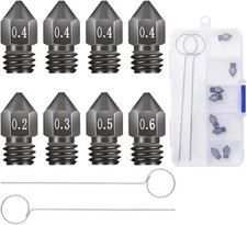 Creality 8Pcs 3D Printer Hardened Steel MK8 Nozzles, Upgraded Tungsten Metal Ext picture