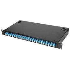 24-Port 48-Core Fiber Optic Patch Panel Optical Terminal Box LC Pigtail Adapter picture