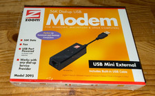 Zoom 3095 Zoom 56K V.92/V.90 Modem (USB Mini External) Mac PC Linux - Sealed picture