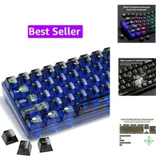 XVX Clear Keycaps, Transparent Keyboard Keycaps, Black Crystal Keycap Set, Ch... picture